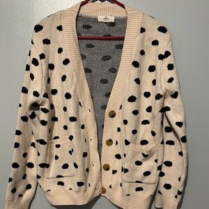 Never worn! entro Cream and Black Polka Dot Cardigan size SMALL